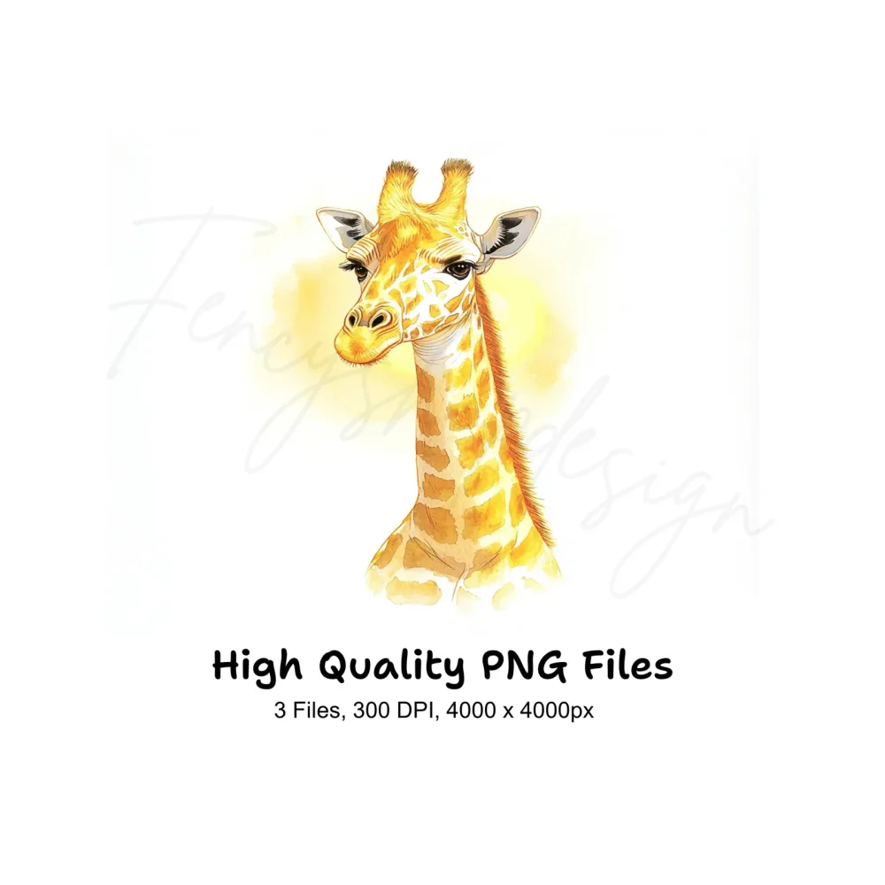 Radiant Giraffe Head Clipart Bundle