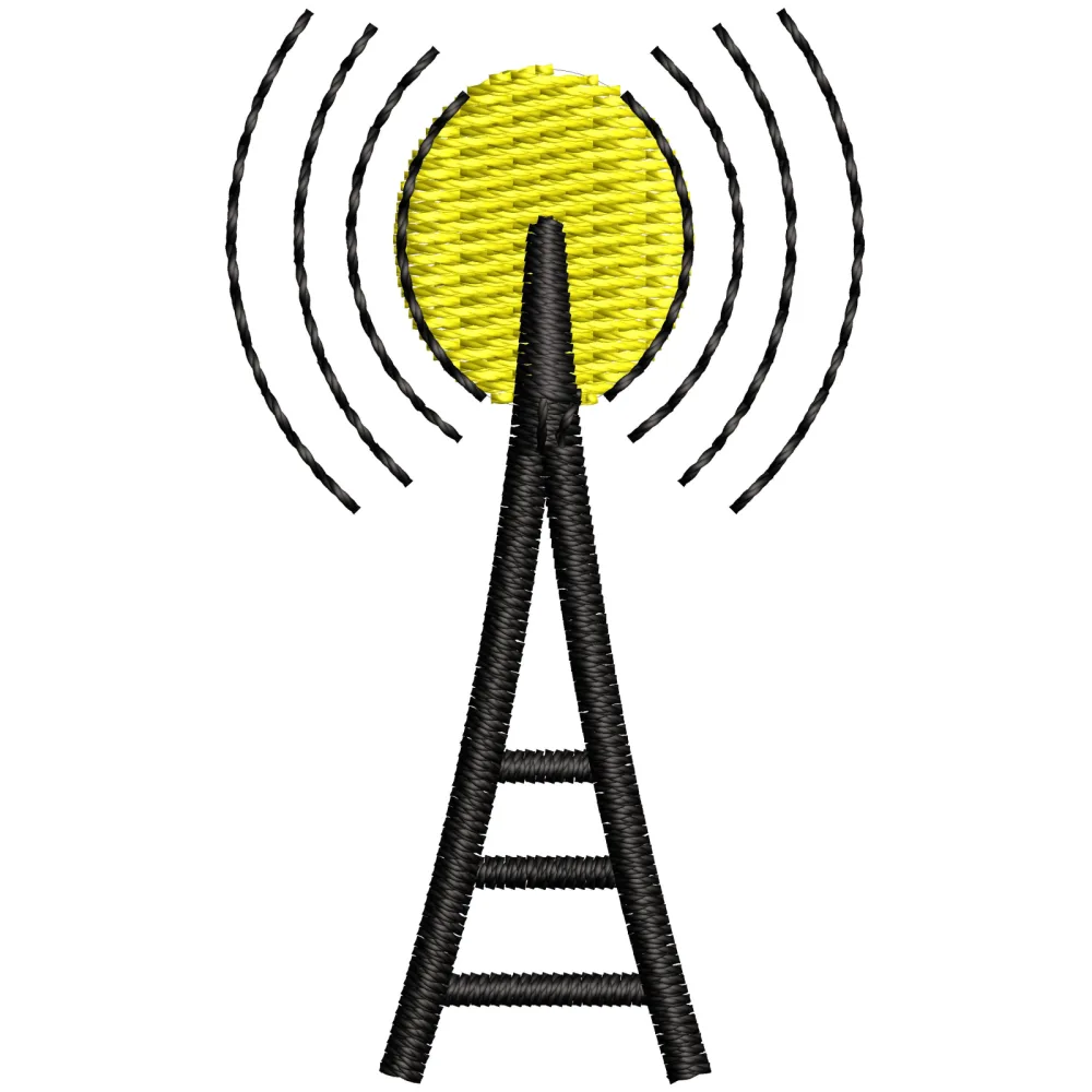 Tower Radiation Embroidery Design