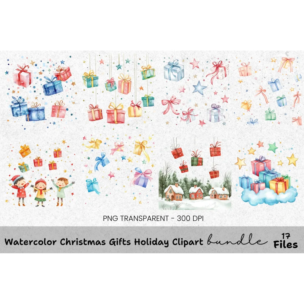 Winter Wonderland Gifts Clipart Bundle