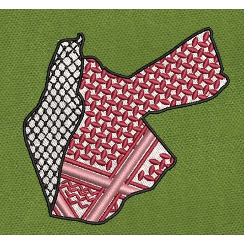 Jordan Map White And Red Embroidery Design
