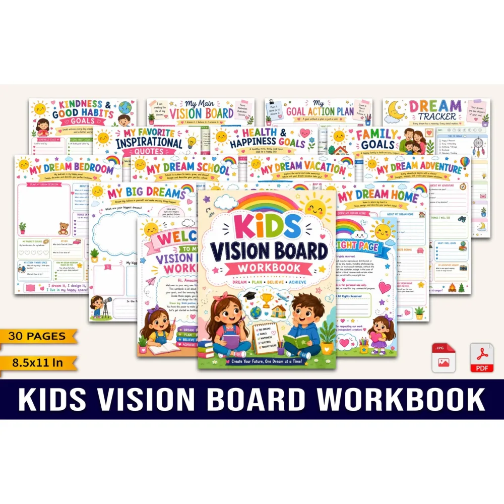 Kids Vision Board Workbook