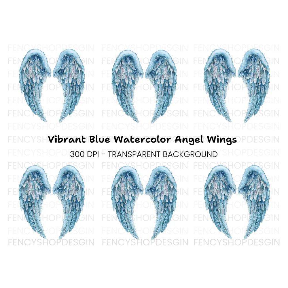 Winter Angel Wings Clipart Bundle