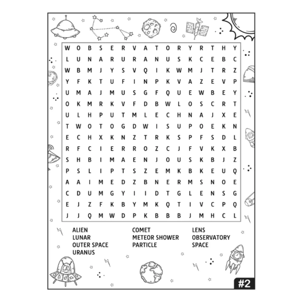 Space Word Search and Maze Activity Book