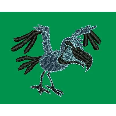 Soaring Avian Silhouette Embroidery Design