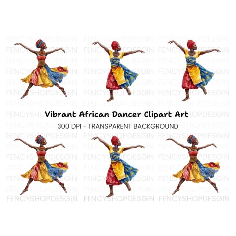 African Dancers Clipart Bundle