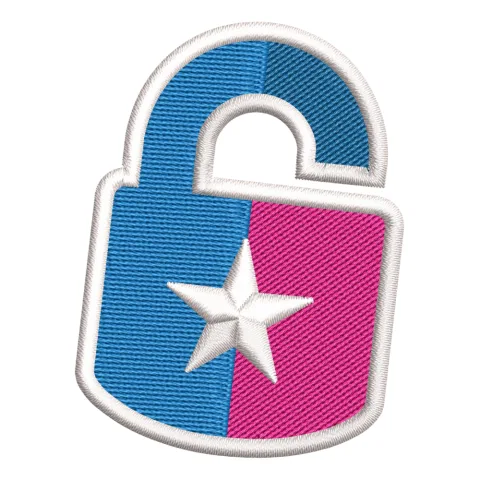 Lock Embroidery Design
