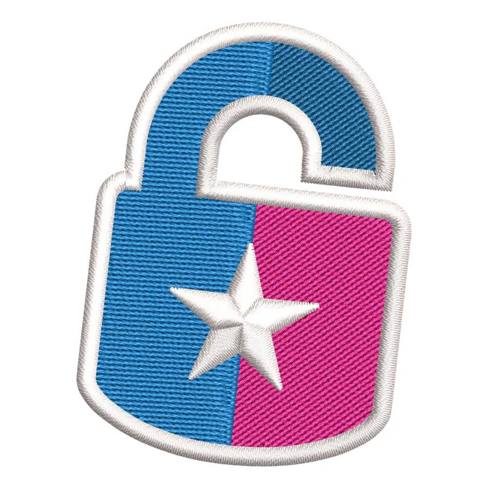 Lock Embroidery Design
