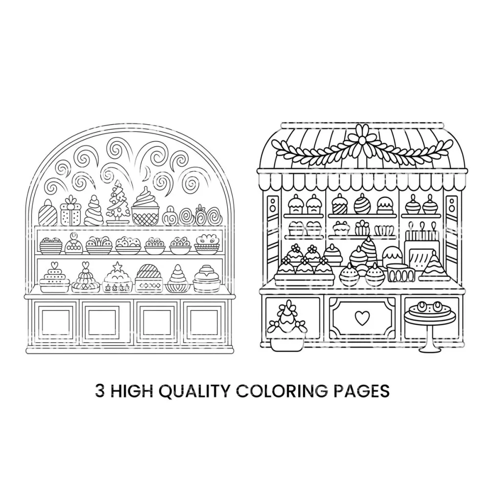 Festive Bakery Shop Coloring Books