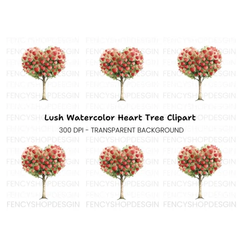 Heart Tree Clipart Bundle