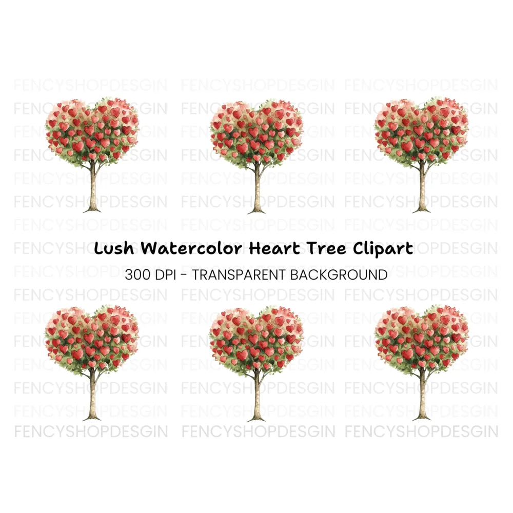 Heart Tree Clipart Bundle