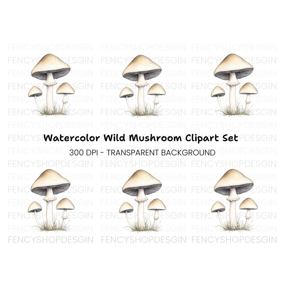 Forest Mushroom Clipart Bundle