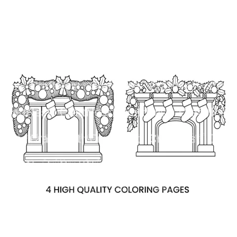 Christmas FireplacePage Coloring Books