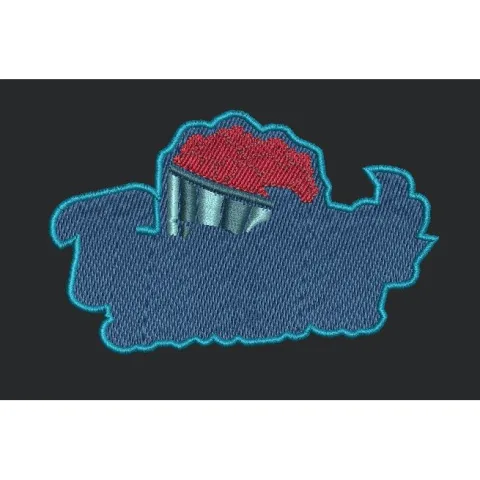 Popcorn Tub Silhouette Embroidery Design