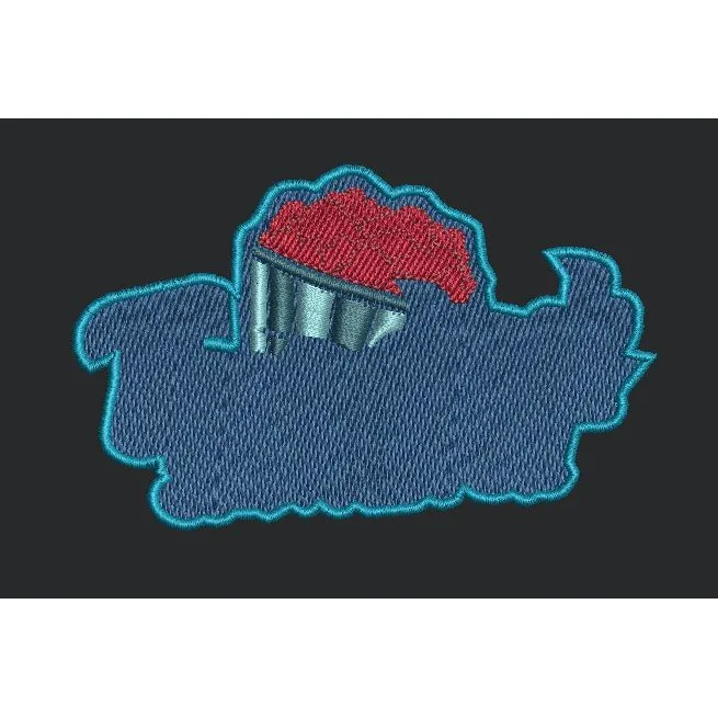 Popcorn Tub Silhouette Embroidery Design