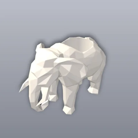 Elephant Planter 3D Print STL File