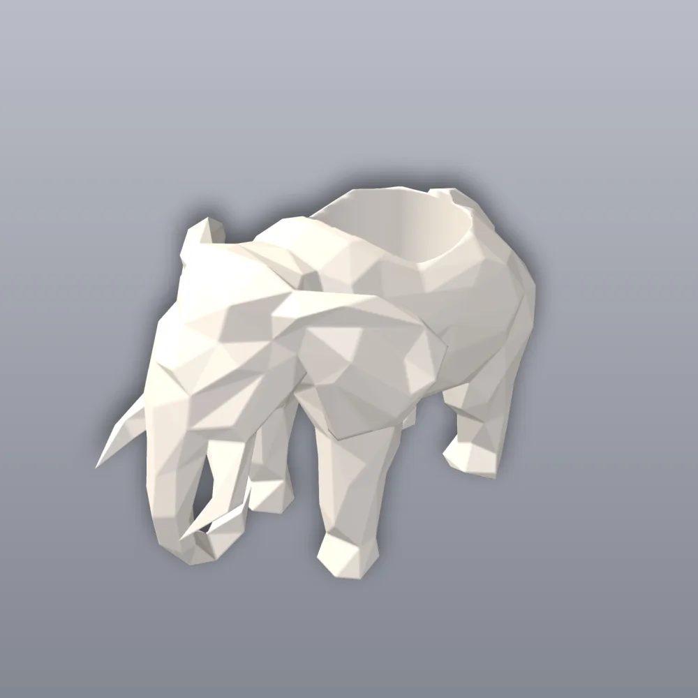 Elephant Planter 3D Print STL File
