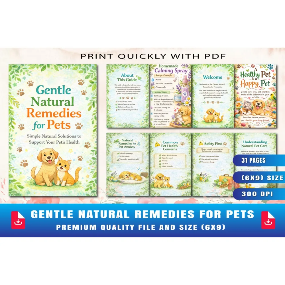 Gentle Natural Remedies for Pets Planner
