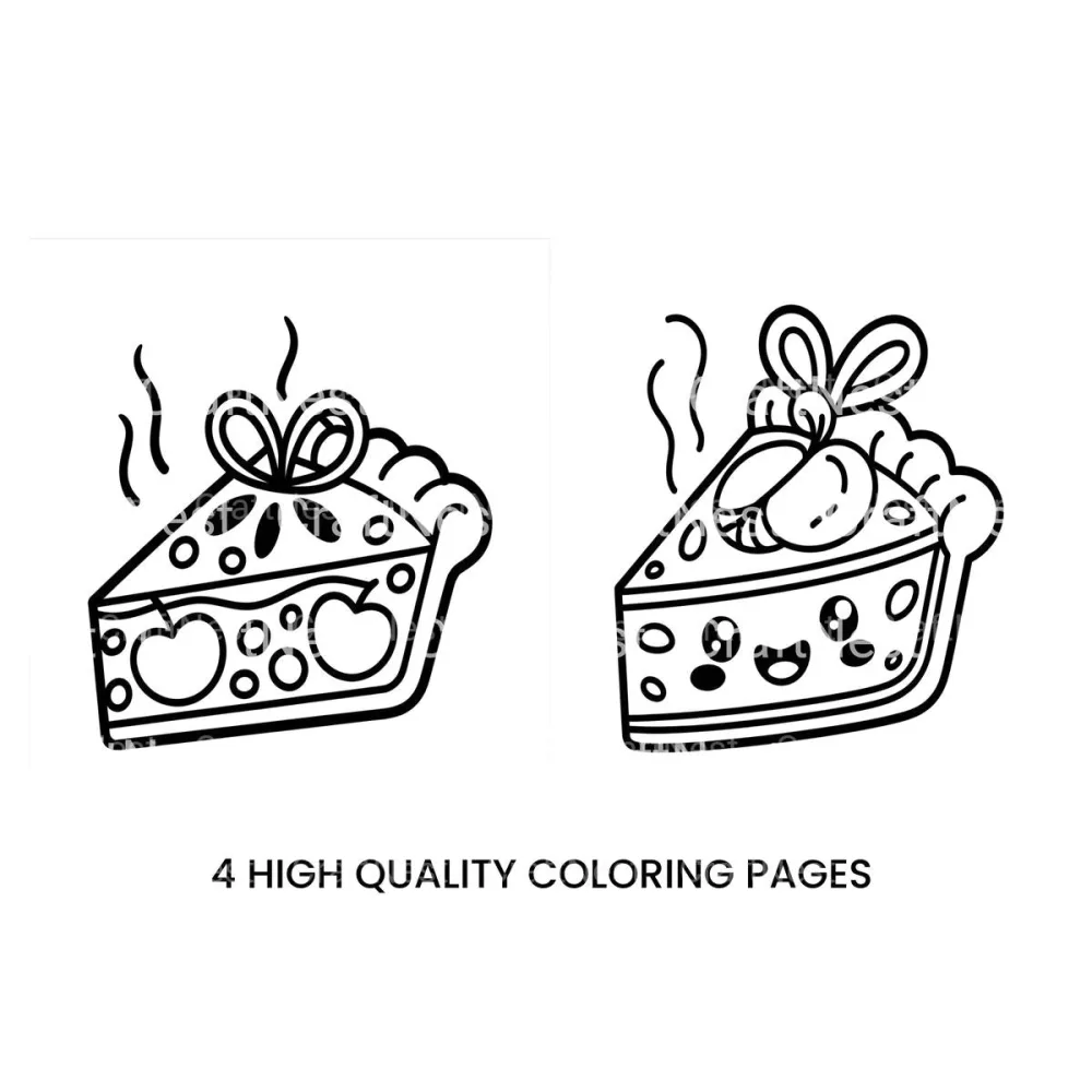 Cute Pie Slices Coloring Books