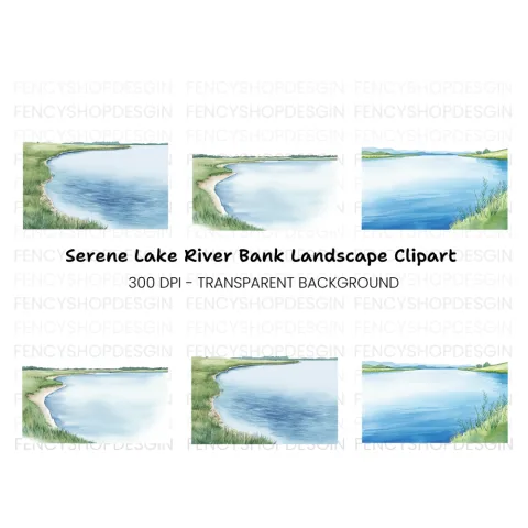 Riverside Landscape Clipart Bundle