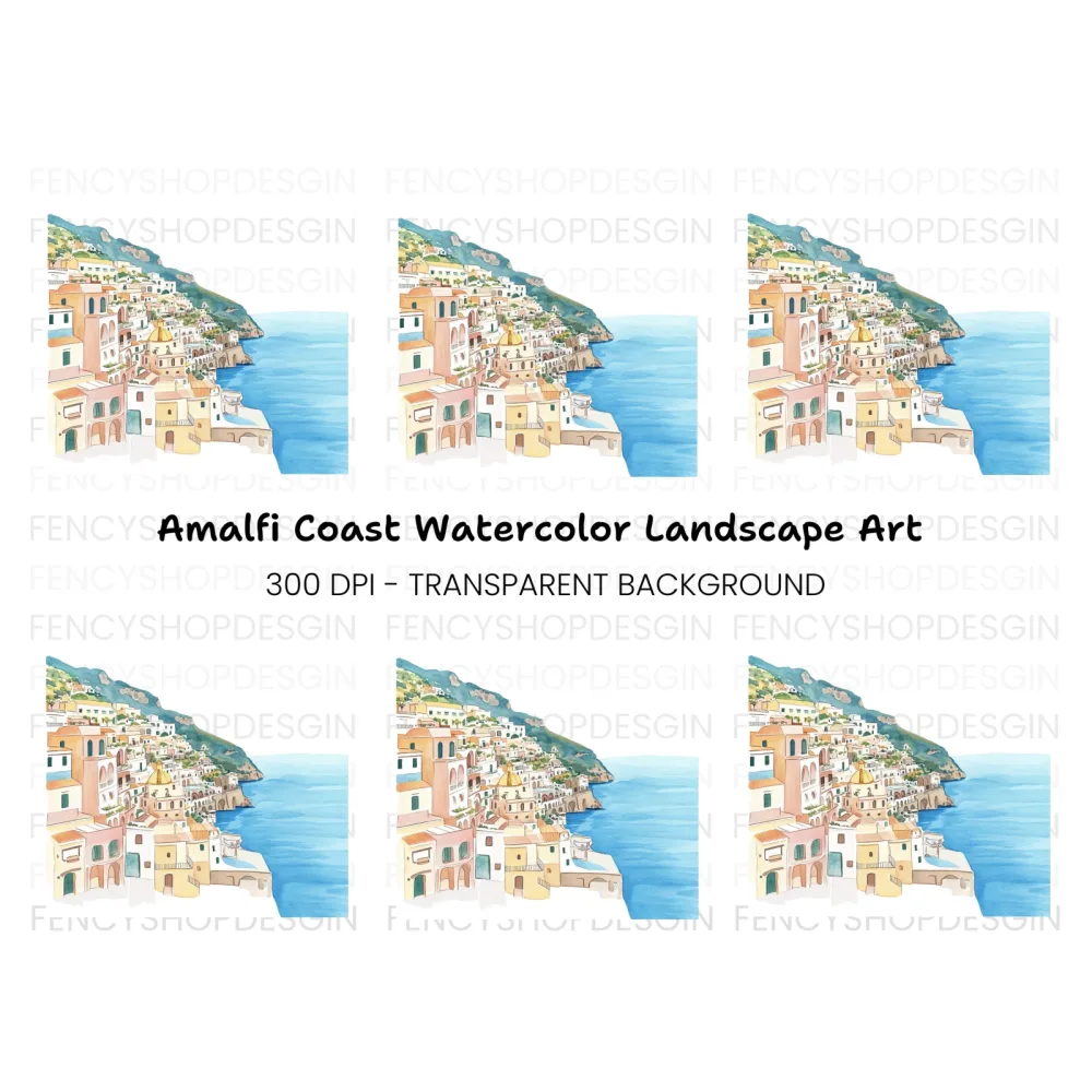 Italian Coastal Village Clipart Bundle