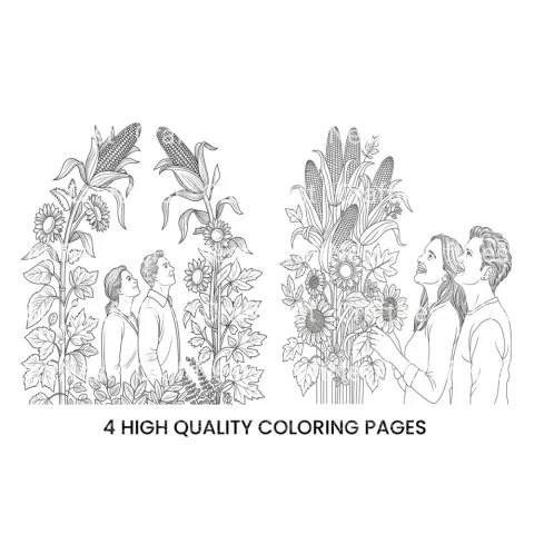 Autumn Harvest Field Coloring Books