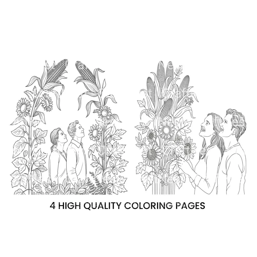 Autumn Harvest Field Coloring Books