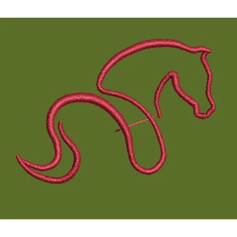 Minimalist Equine Silhouette Embroidery Design