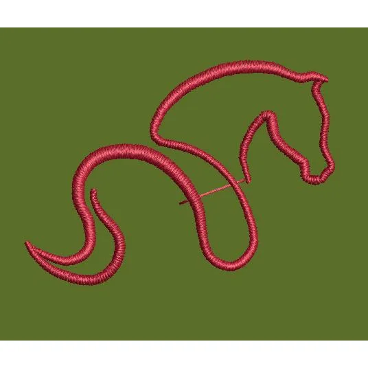 Minimalist Equine Silhouette Embroidery Design