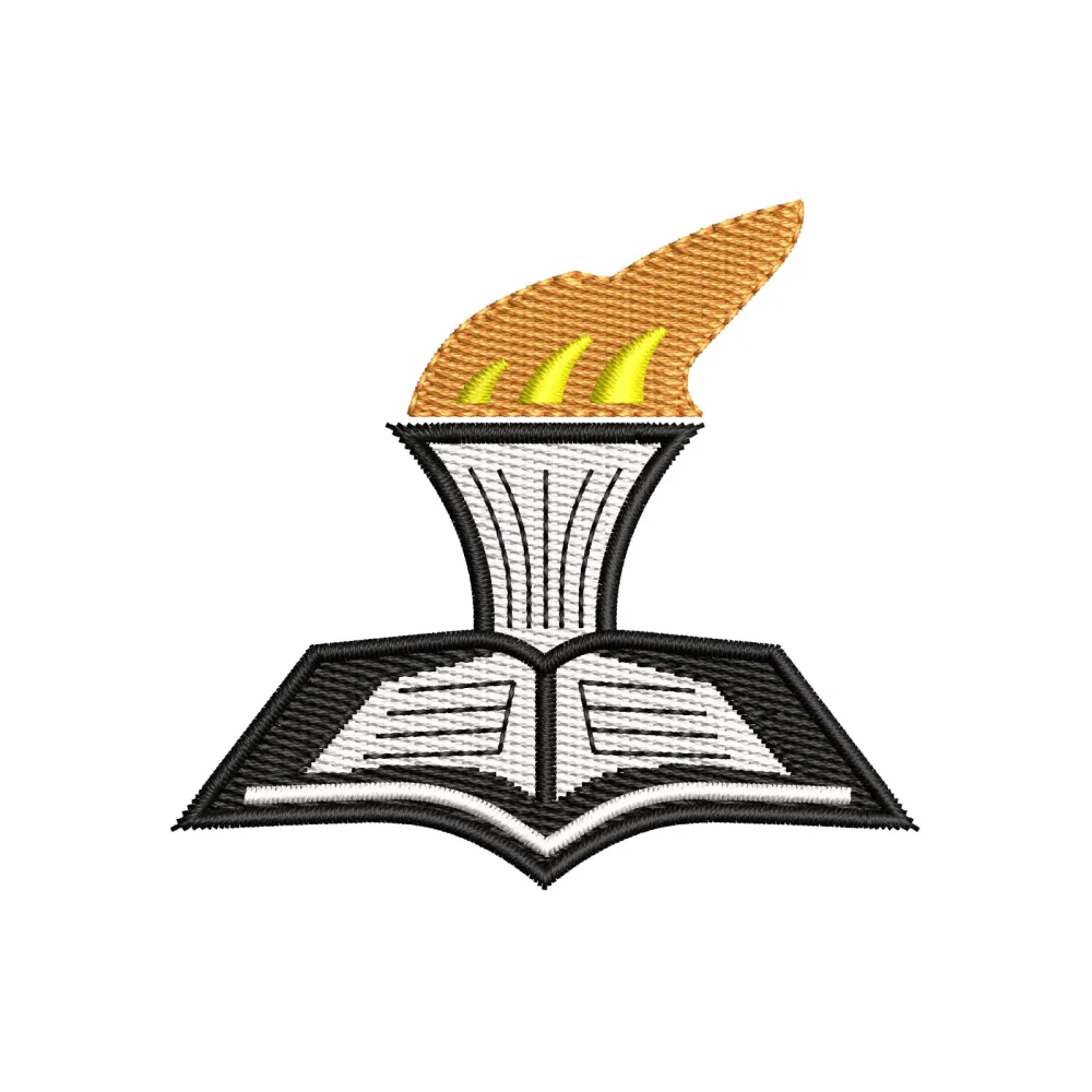 Flame Book Embroidery Design