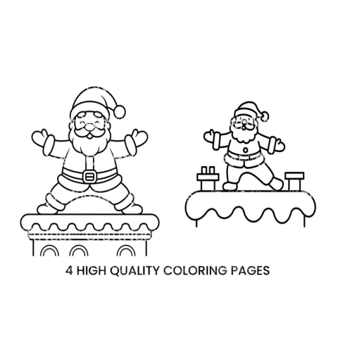 Santa on Chimney Delight Coloring Books