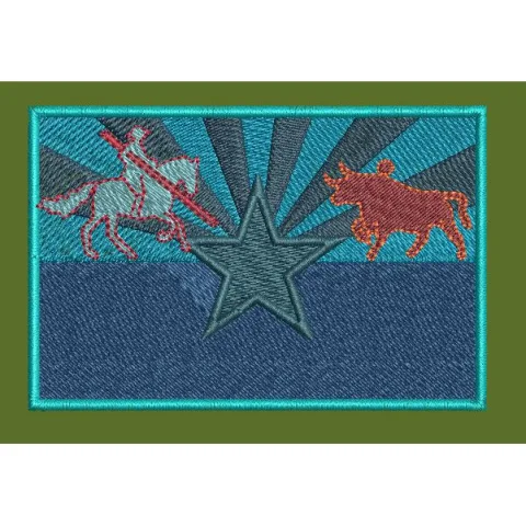 Equestrian and Bovine Radiance Emblem Embroidery Design