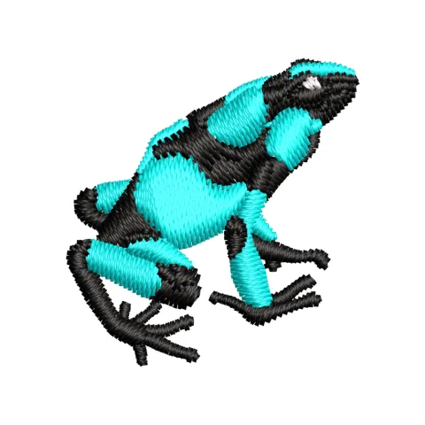 Frog Beauty Color Embroidery Design
