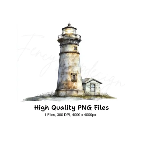 Vintage Lighthouse Illustration Clipart Bundle