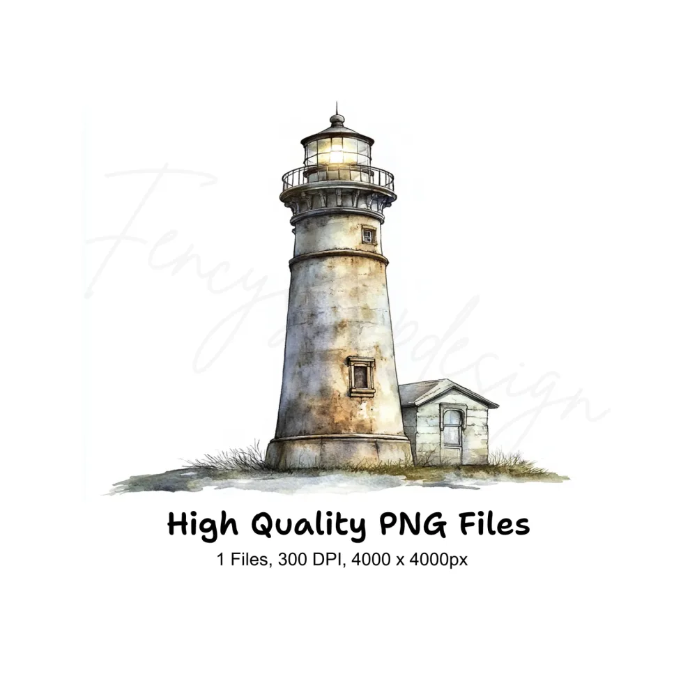 Vintage Lighthouse Illustration Clipart Bundle