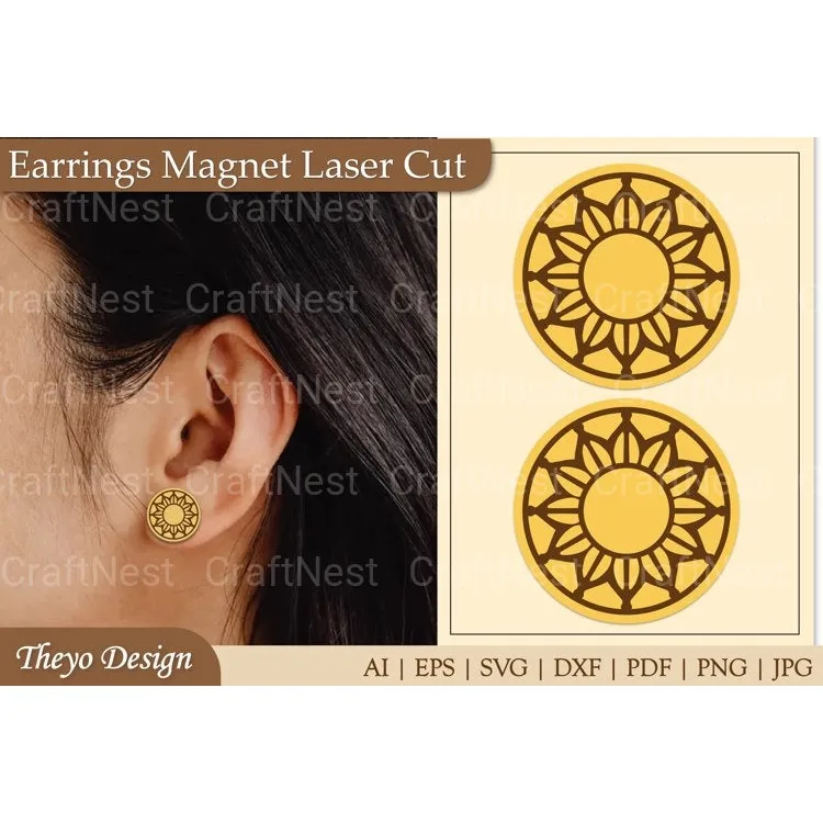 Lasercut Earrings Magnet SVG Bundle