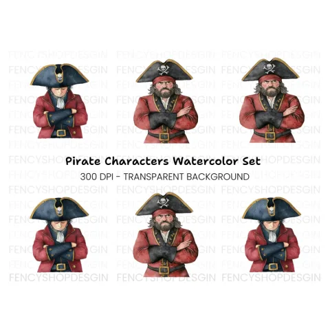 Grumpy Pirates Clipart Bundle