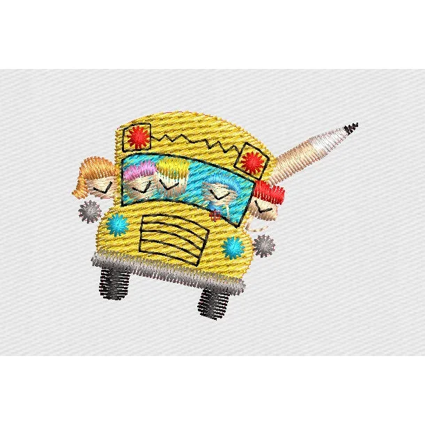 Bus Embroidery Design