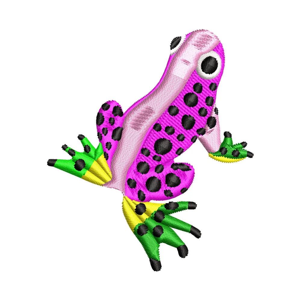 Zubi Frog Beauty Colour Embroidery Design