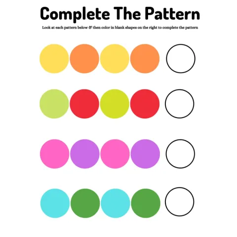 Shape Pattern Completion Worksheets
