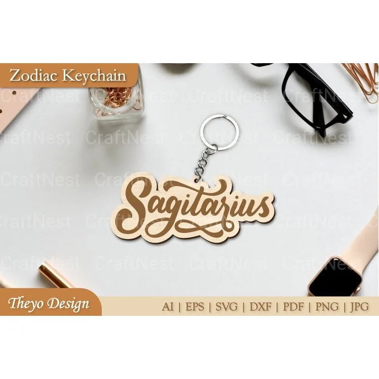 Zodiac Key Chain SVG Bundle