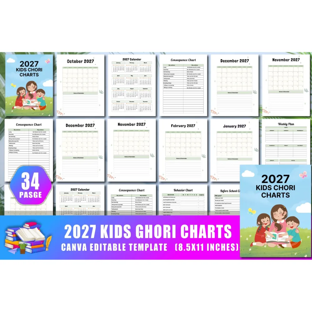 Kids Chore Charts Planner