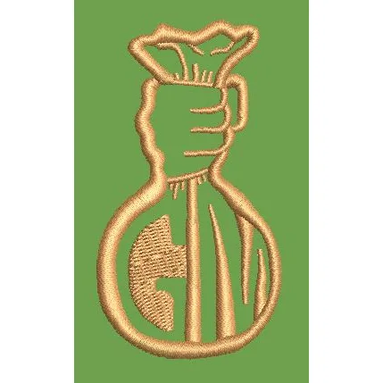 Hand Holding Money Bag Embroidery Design