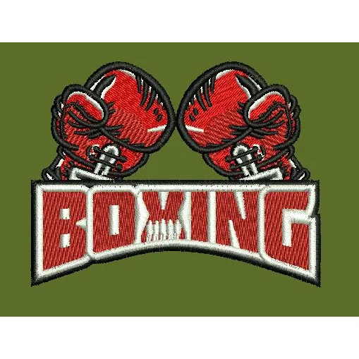 Stylized Boxing Embroidery Design