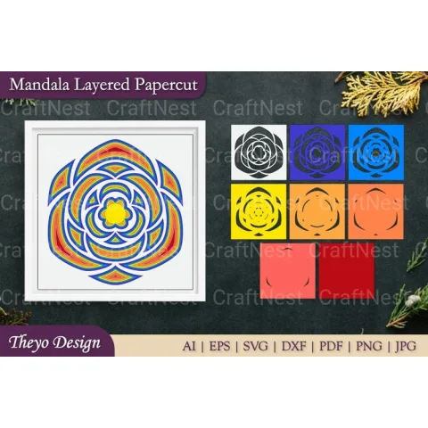 Mandala Layered Papercut SVG Bundle