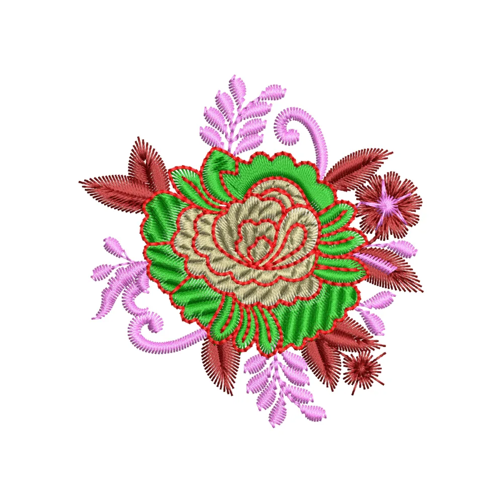 Leaf Pink Embroidery Design