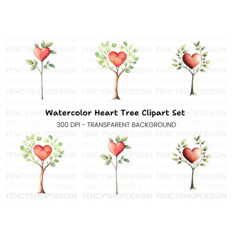 Love Tree Clipart Bundle