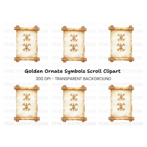 Tribal Symbols Rustic Scroll Clipart Bundle