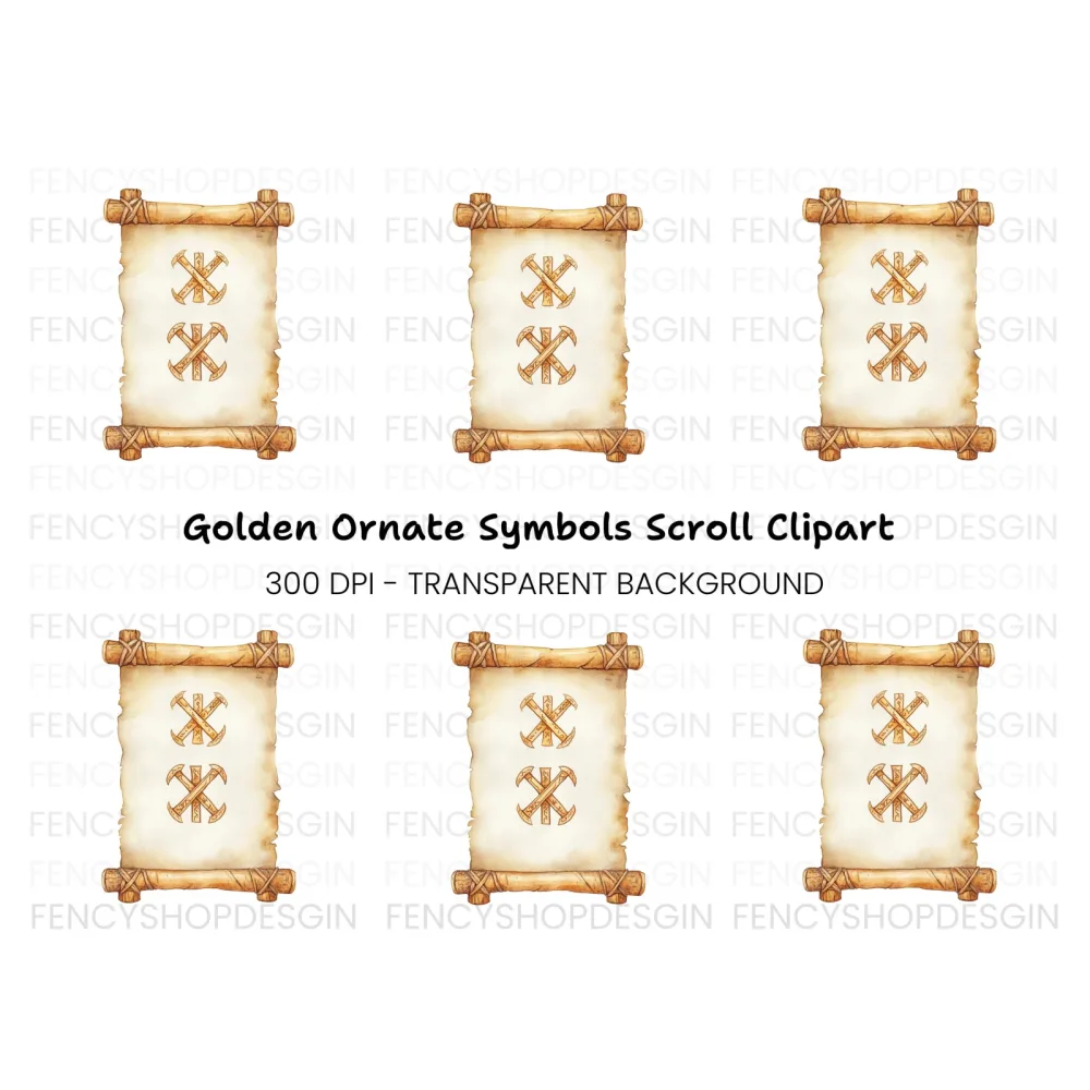 Tribal Symbols Rustic Scroll Clipart Bundle
