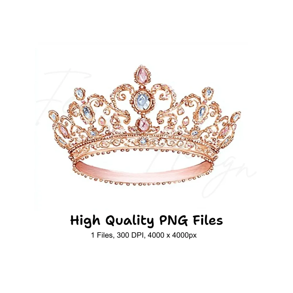 Elegant Princess Crown Clipart Bundle