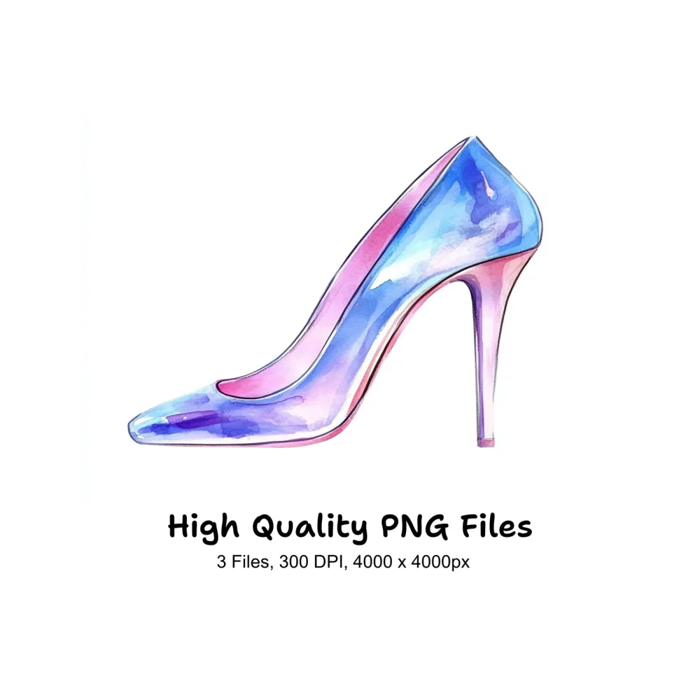 Blue Purple High Heels Clipart Bundle